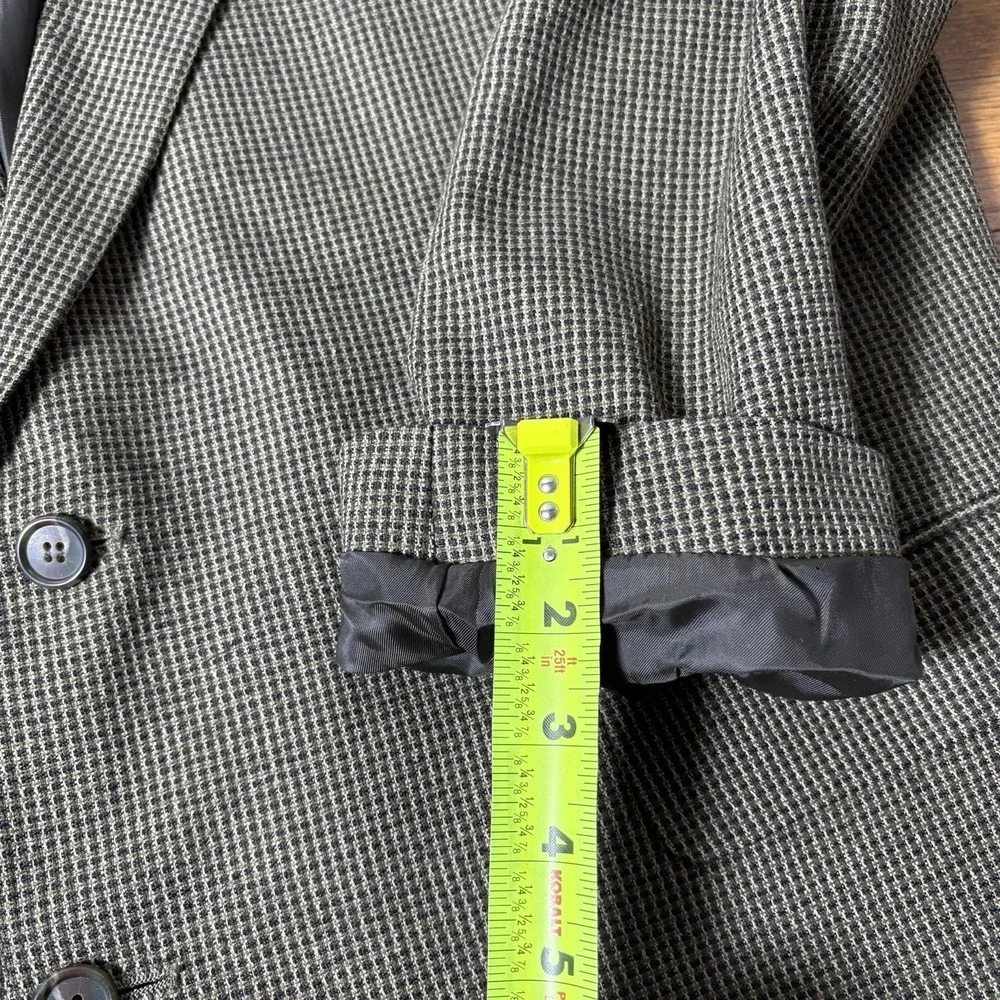 Versini Men's 46R Brown 100% Silk Microcheck Two Button Jacket Sport Coat Blazer